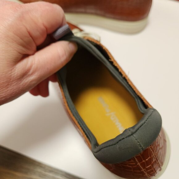 Donald Pliner Prenton BrownEmbossed  Leather Croc Print Sneakers Mens 8 - Picture 14 of 16